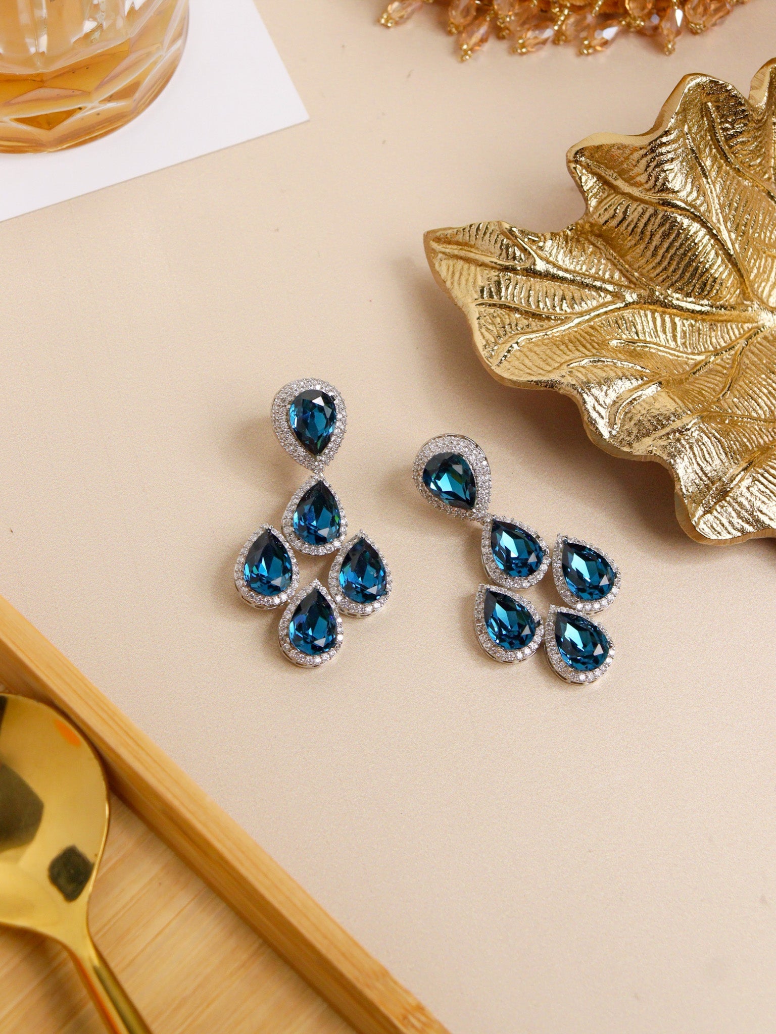 Navy Blue Stone Butterfly Earrings | Trending Indian TraditionalJewellery |  Buy Handmade Jewellery